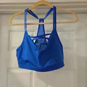 Marika Sport Womens Seamless Dry-Wik Racer Back Sports Bra Royal Blue Size XL